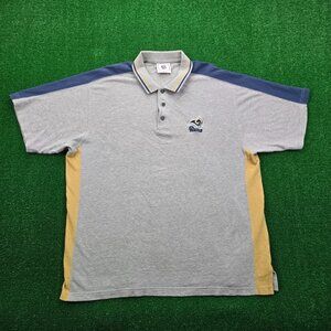 St Louis Rams Polo Shirt Mens XL Gray Vintage NFL‎ Football Los Angeles